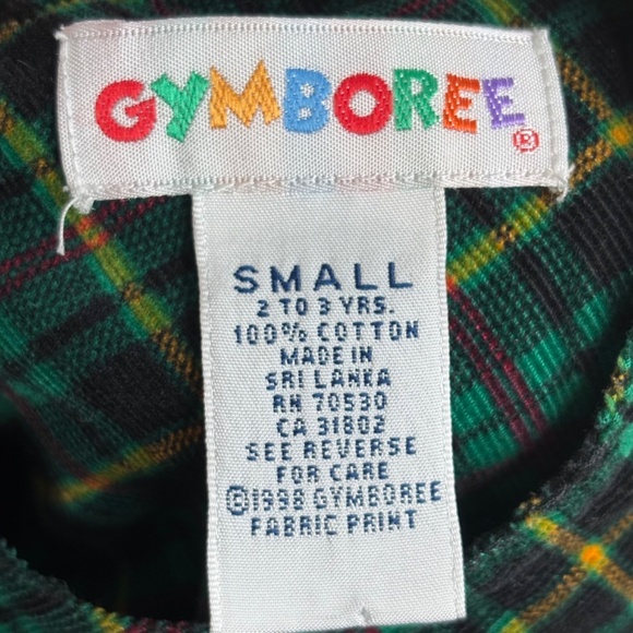 VTG 90s Gymboree Rainbow Tag Corduroy Plaid Dress 2-3 Y Tartan Preppy Christmas - Picture 4 of 7